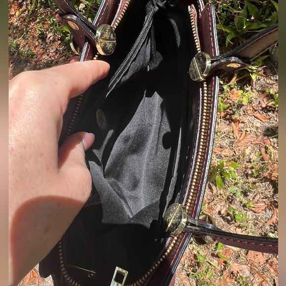 Dark burgundy red leather crossbody purse handbag - Picture 17 of 17